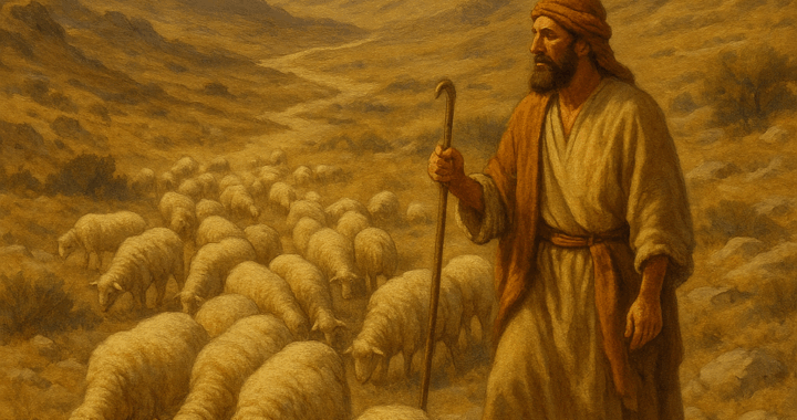 Shepherd guides his flock